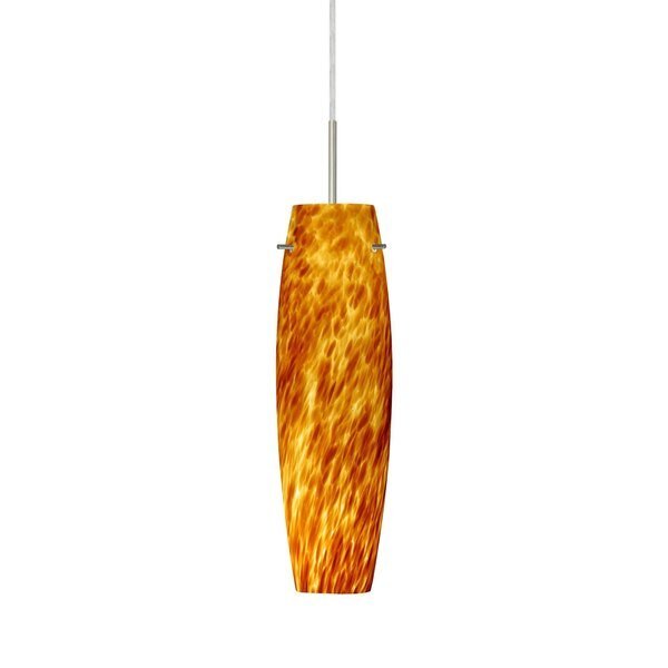 Tu Tu Cord Pendant, Amber Cloud, Satin Nickel Finish, 1x40W Incandescent, Besa Lighting, Mfr#: 1BT-412118-SN